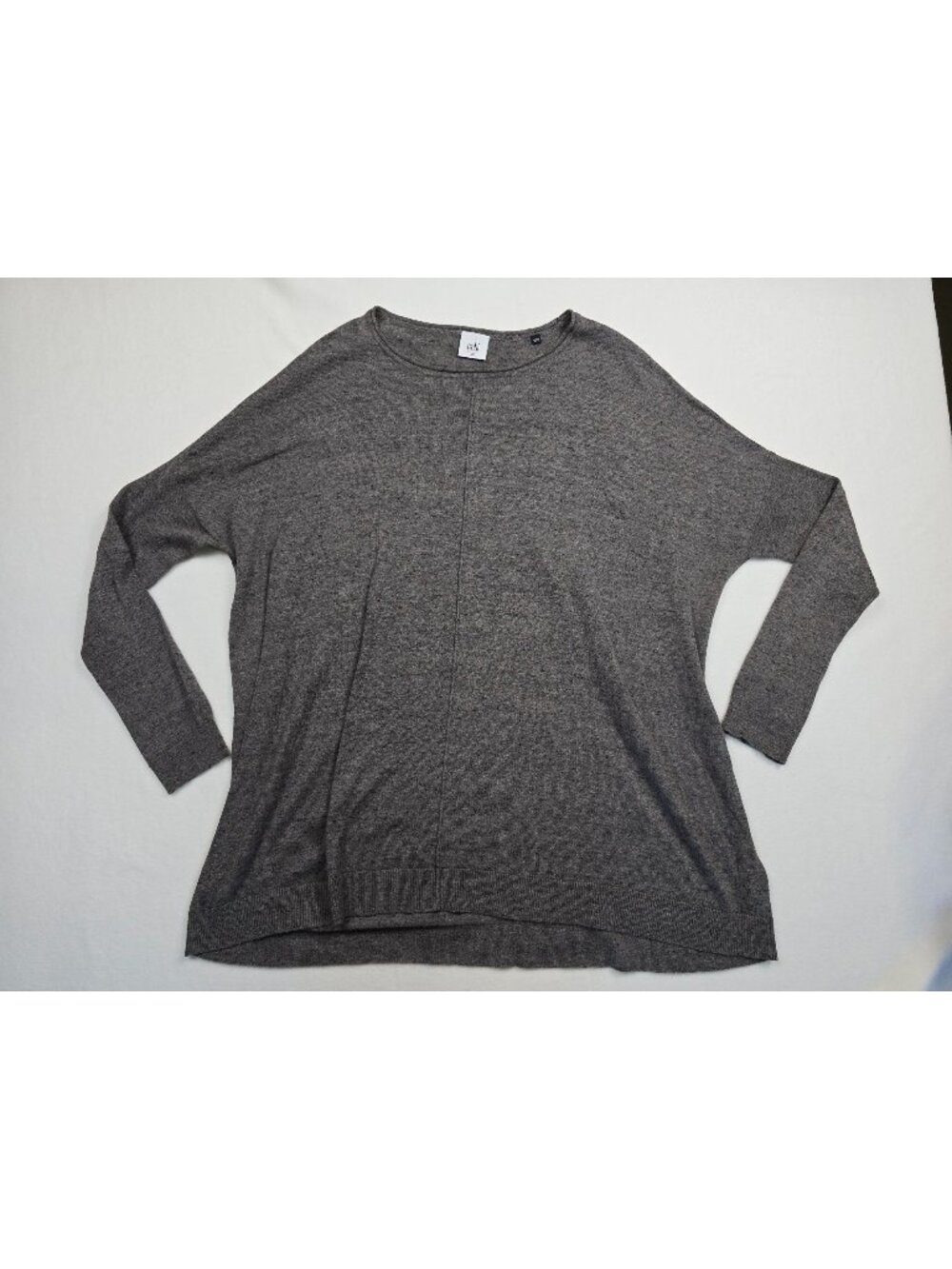 Cabi XS Gray Knit Long Sleeve Tunic Top Sweater